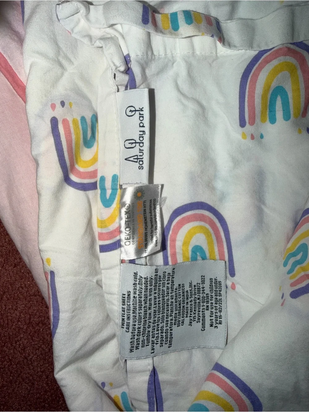 Source Unknown Rainbow Print Duvet Cover Set in Pink, Yellow, Blue